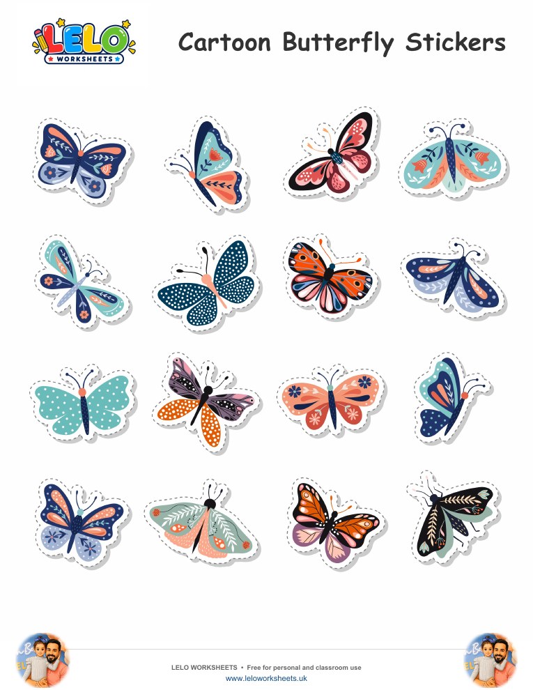 Butterfly Stickers worksheet preview