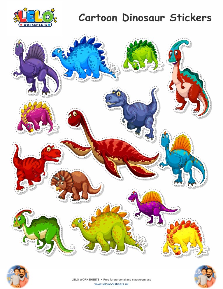 Dinosaur Stickers worksheet preview