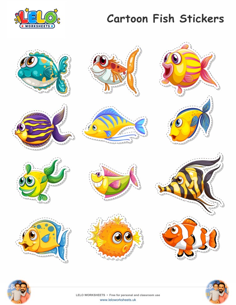 Fish Stickers worksheet preview