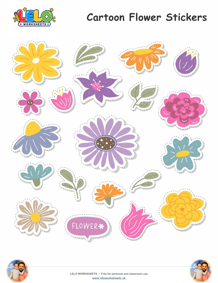 Flower Stickers worksheet preview