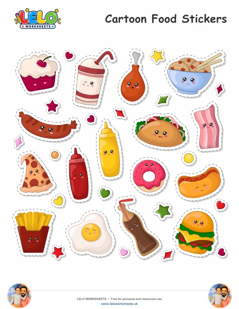 Food Stickers worksheet preview