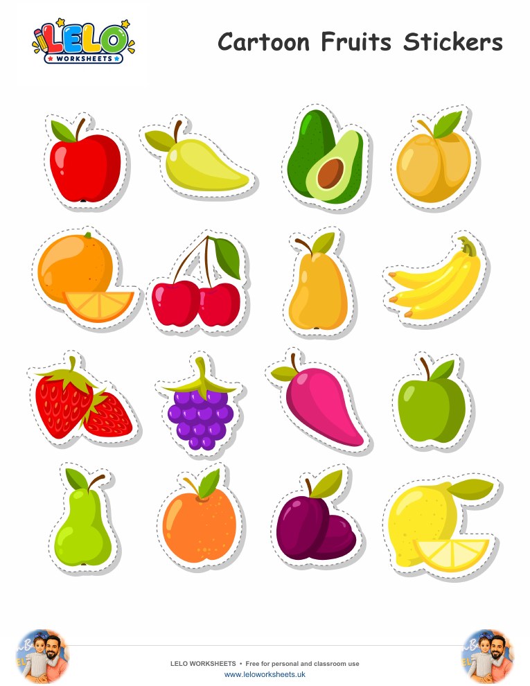 Fruits Stickers worksheet preview