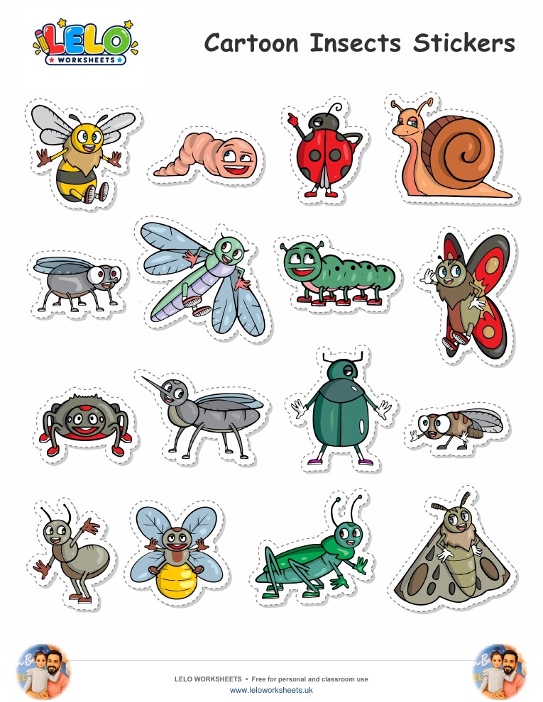 Insects Stickers worksheet preview
