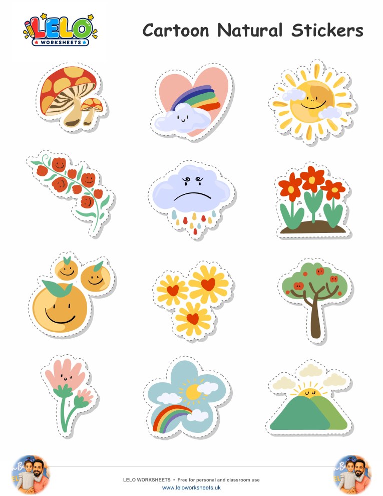 Natural Stickers worksheet preview