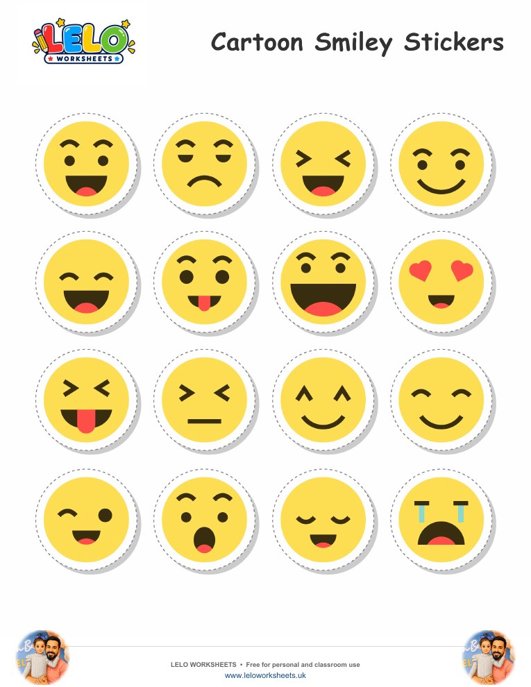 Smiley Stickers worksheet preview