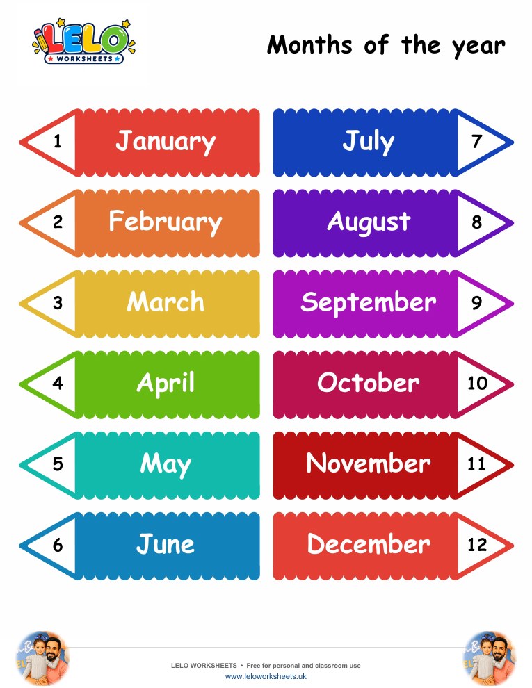 months of the year worksheet worksheet preview