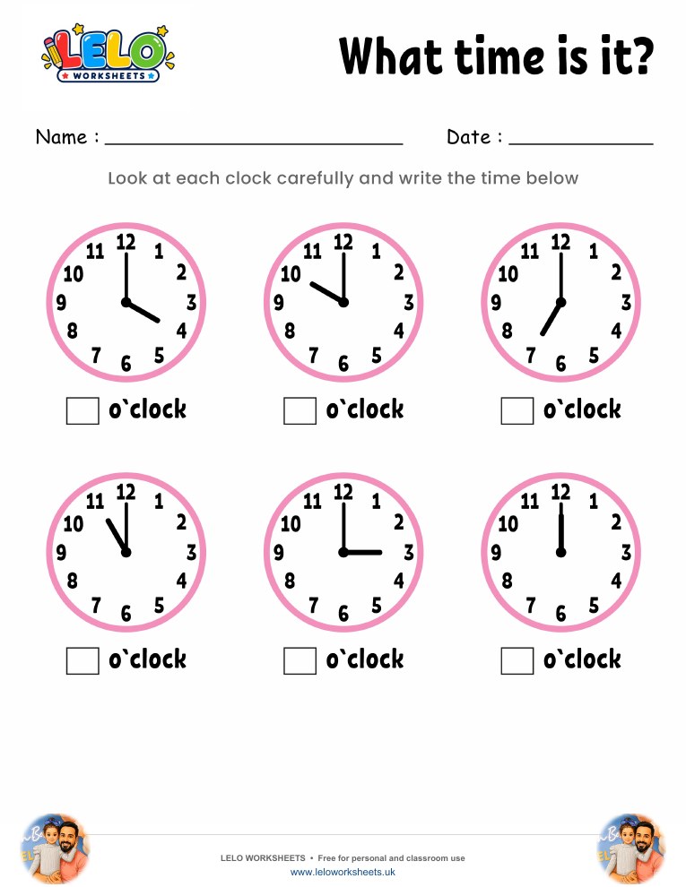 Telling Time Worksheet1 worksheet preview