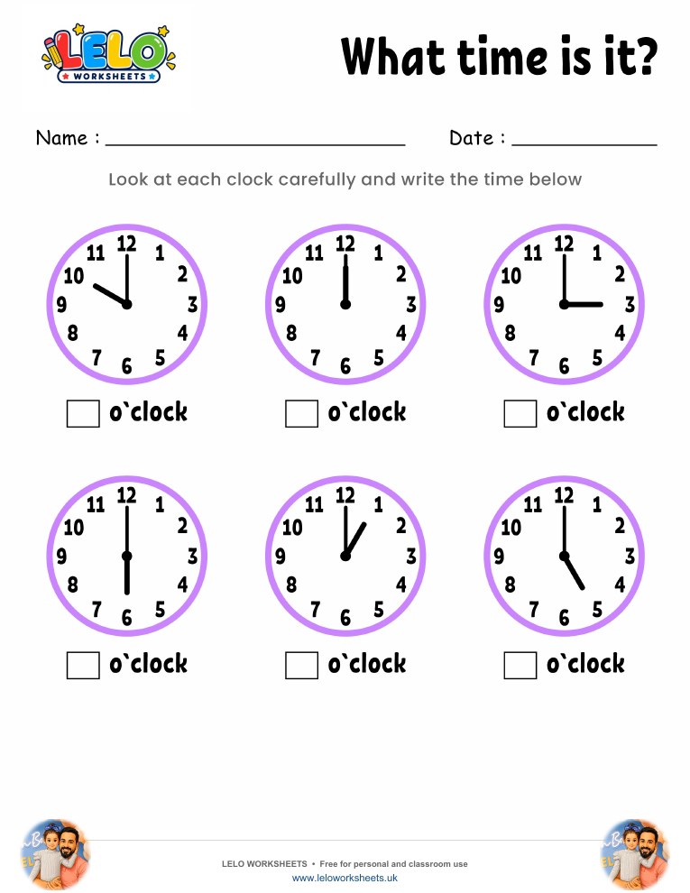Telling Time Worksheet2 worksheet preview