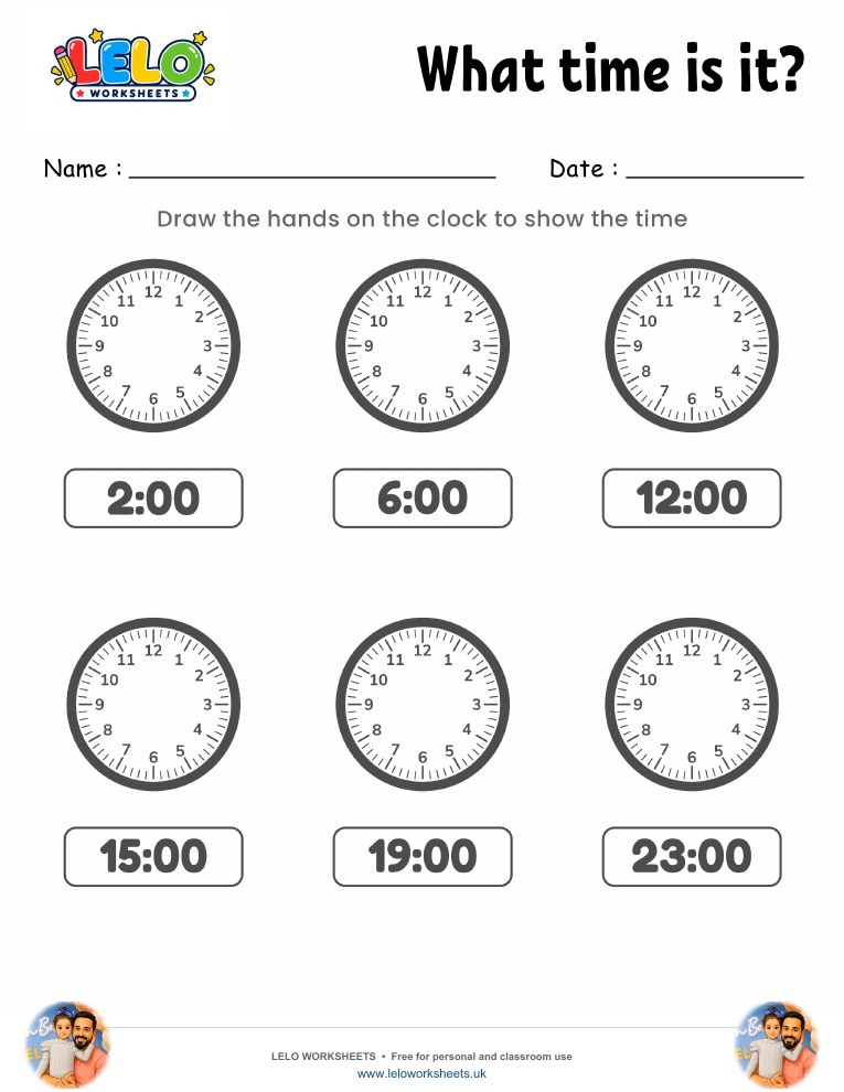 Telling Time Worksheet3 worksheet preview