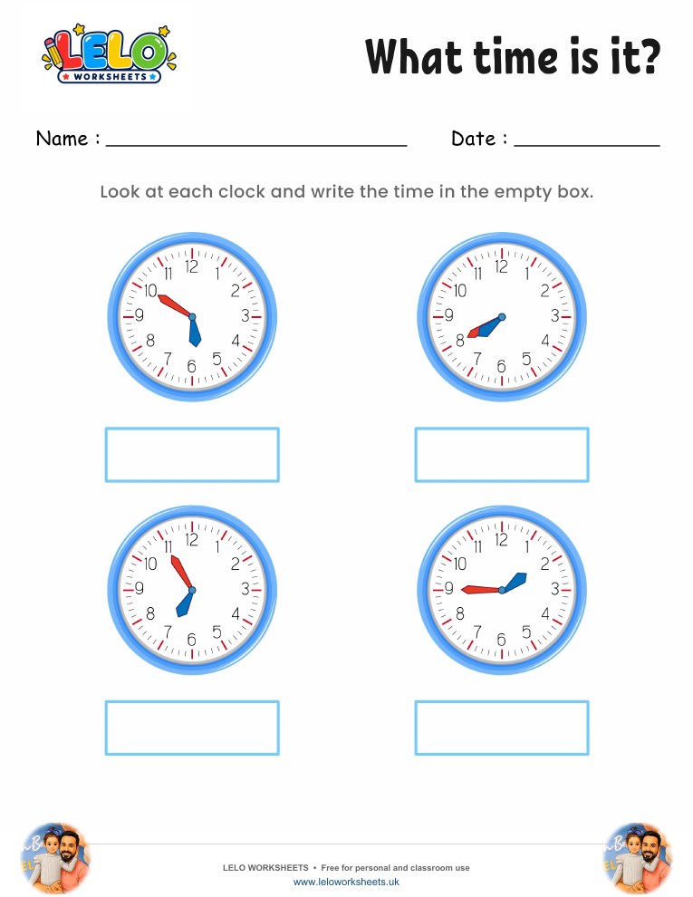 what time is it worksheet 1 worksheet preview