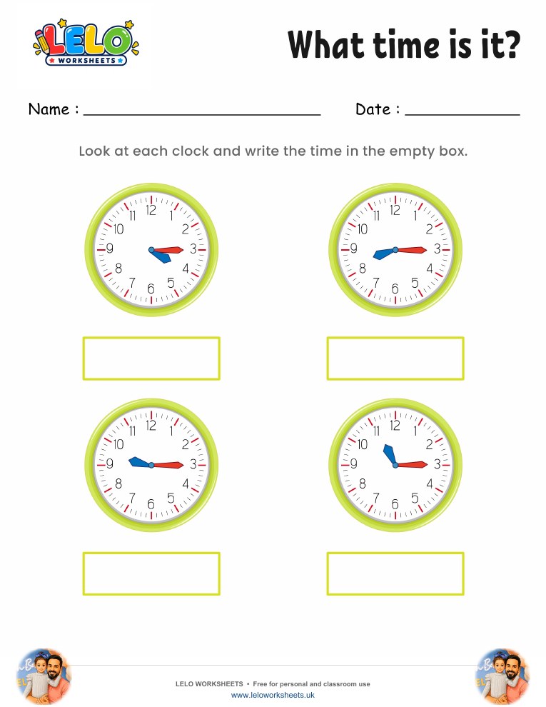 what time is it worksheet 3 worksheet preview