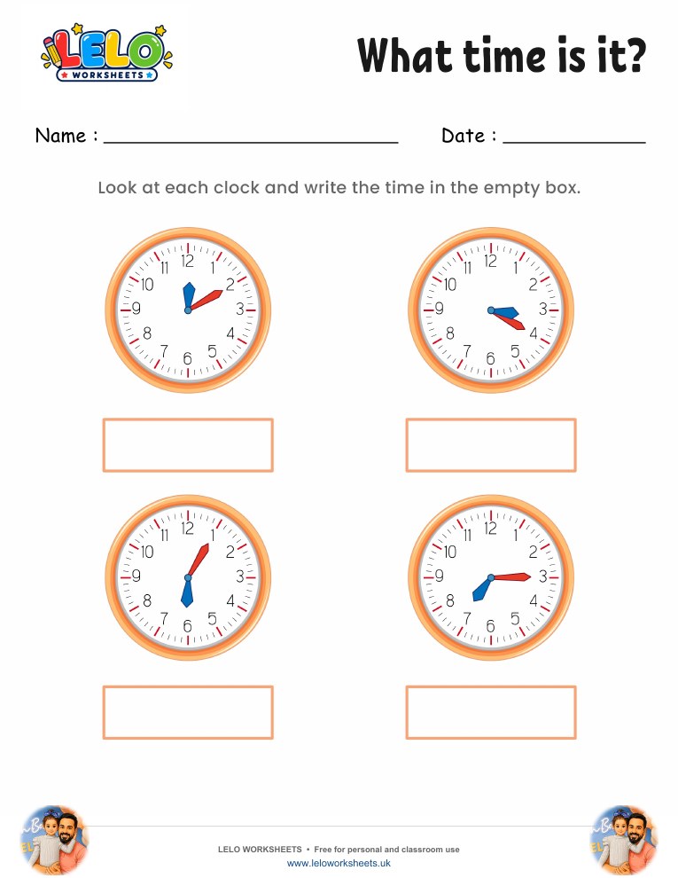 what time is it worksheet 4 worksheet preview