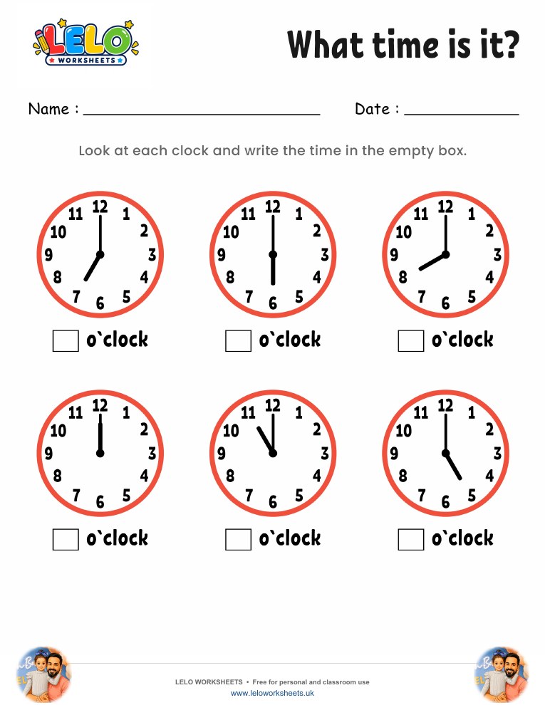 what time is it worksheet 5 worksheet preview