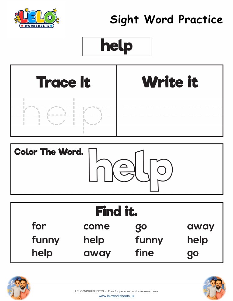 Sight Word Practice help Worksheet worksheet preview