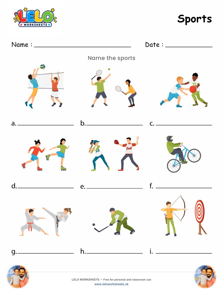 Sports Worksheet worksheet preview