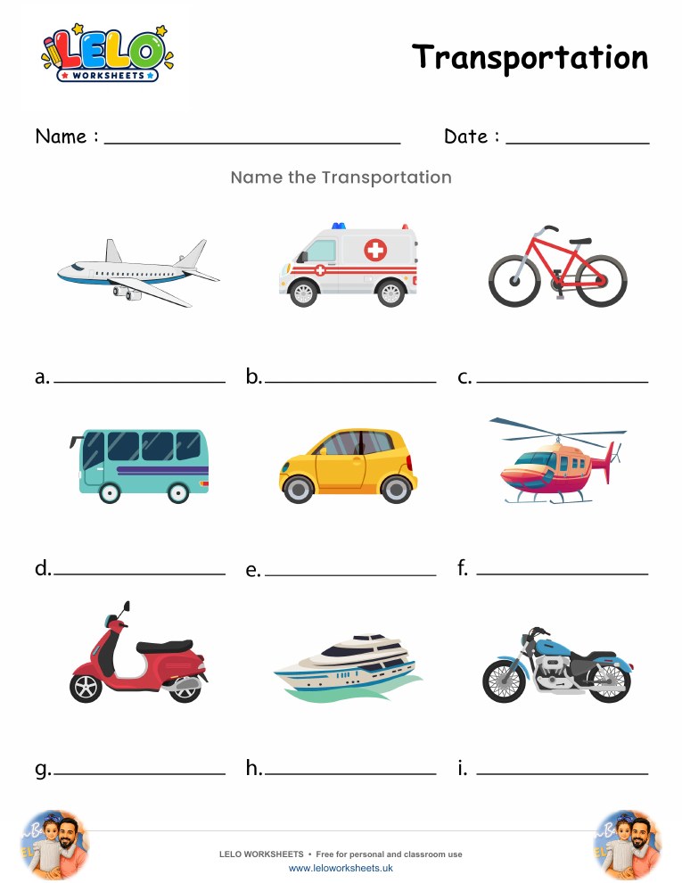 Transportation Worksheet worksheet preview